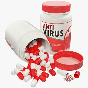 Plastic Jar with Pills V2 Anti Virus