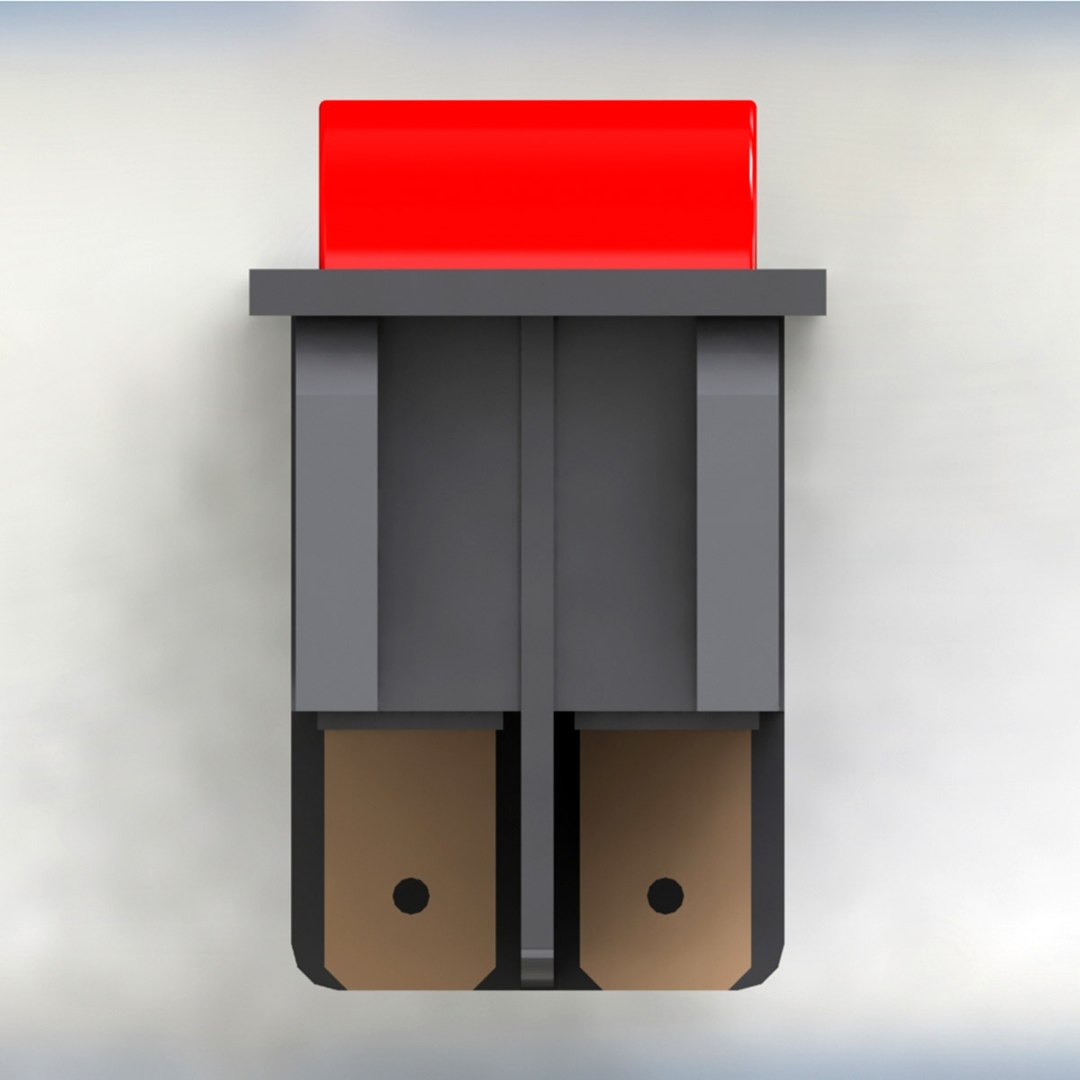 Power switch red 3D model - TurboSquid 1311295