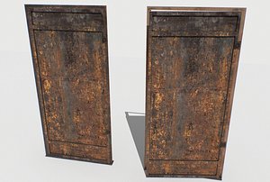 3D 1 old metal door