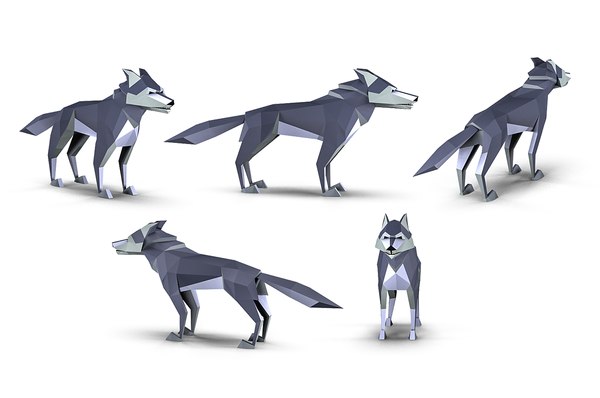 modelo 3d Lobo Low Poly - TurboSquid 1552988
