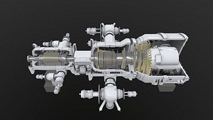 3D Turbine Cross section 3D model model