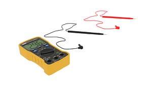 Multimeter With Multimeter Cables 3D model