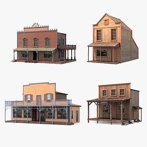 3D Western Houses Collection 3