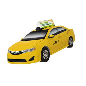 NYC Taxi toyota camry low poly