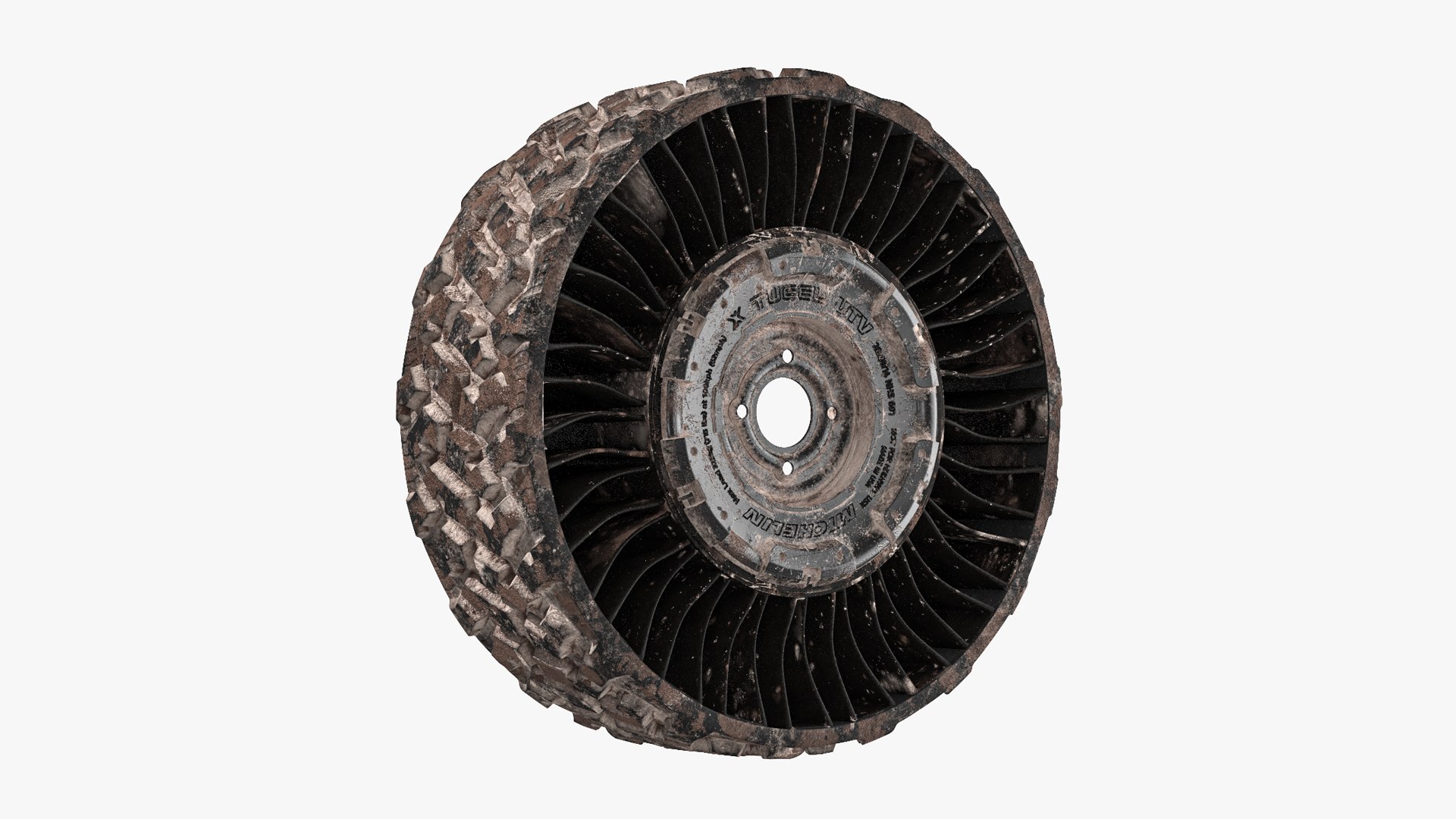Michelin X Tweel UTV Airless Tire Dirty 3D model preview