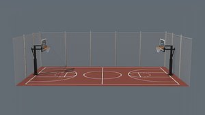 outdoor basketball court 3d max