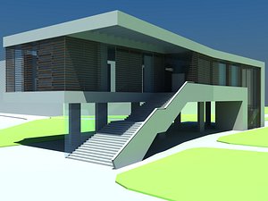 3d model modern art gallery museum