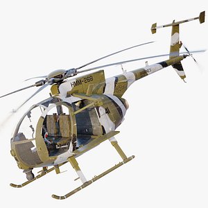 MH-6e Little Bird marines 3D model