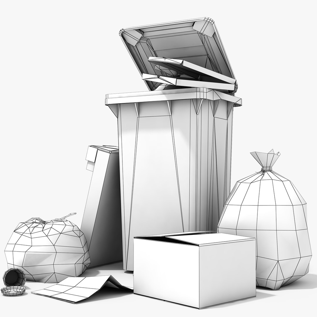 Trash Dustbin Obj