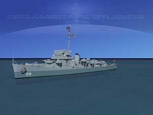 depth evarts class destroyer 3d model