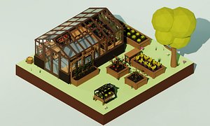 Low Poly Cartoon Planters Farm Pack 3D model