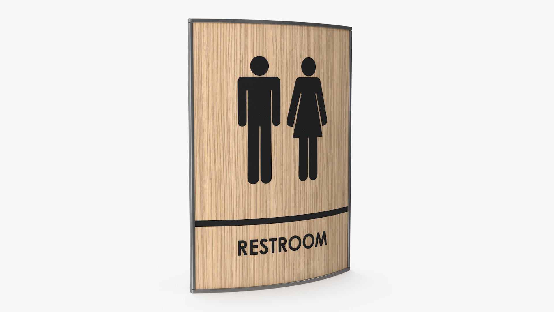 Unisex Restroom Sign 3D model preview