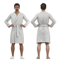 male in bathrobe