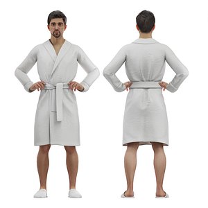 male in bathrobe