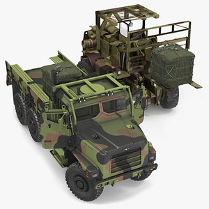 Military Forklift Loard Cargo to the OshKosh MTVR MK23 Rigged