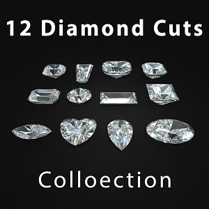 cuts diamond 3d obj