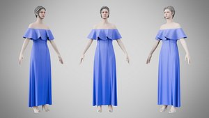 Dress 18 Very Light Blue 3D model