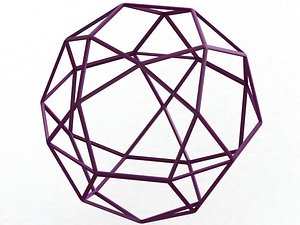 Wireframe Shape Pentagonal Orthobirotunda