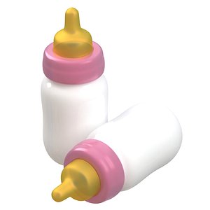 3D Baby Feeding Bottle Pink model