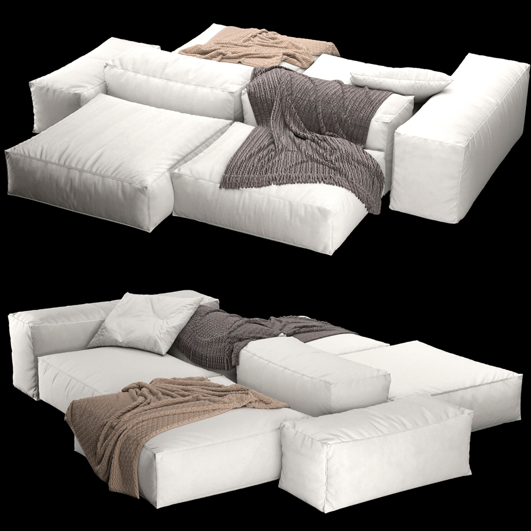 3D modular sofa extrasoft TurboSquid 1691646