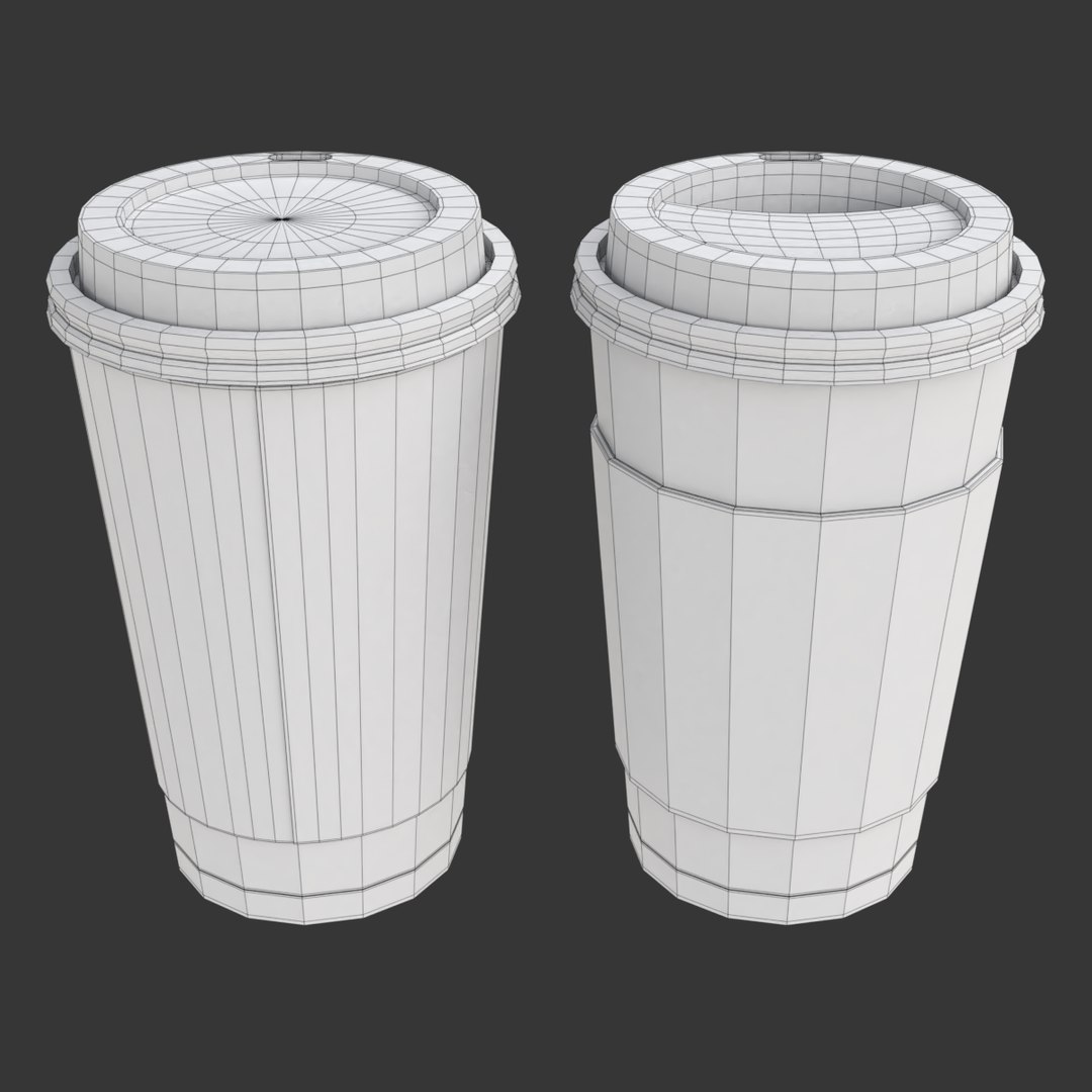 Coffee Paper Cup With Lid and Stopper 3D model - TurboSquid 2135372