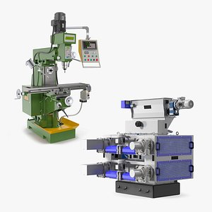 Milling Machines Collection 3D model