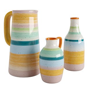 Bon Appetit Striped Porcelain Vase 3D