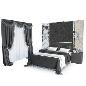 3D classic bedroom bed model