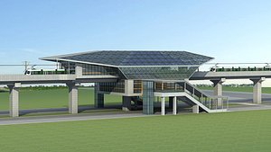 Light Rail Station 03 3D model