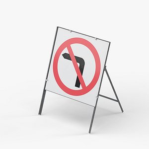 No Left Turn Square Road Sign