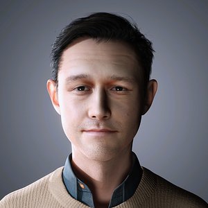 Joseph Gordon-Levitt Character 3D Model low-poly