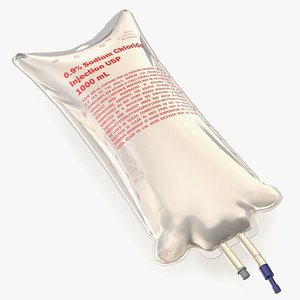 Infusion Sodium Chloride IV Bag 1L 3D model