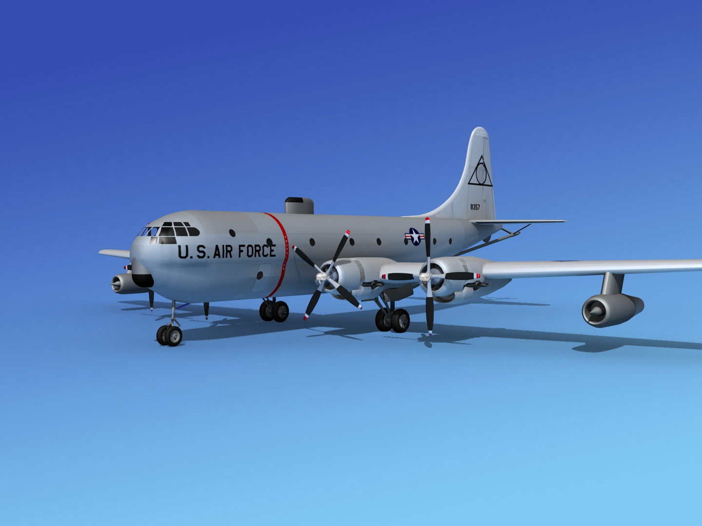 propellers tanker kc-97 boeing 3d 3ds