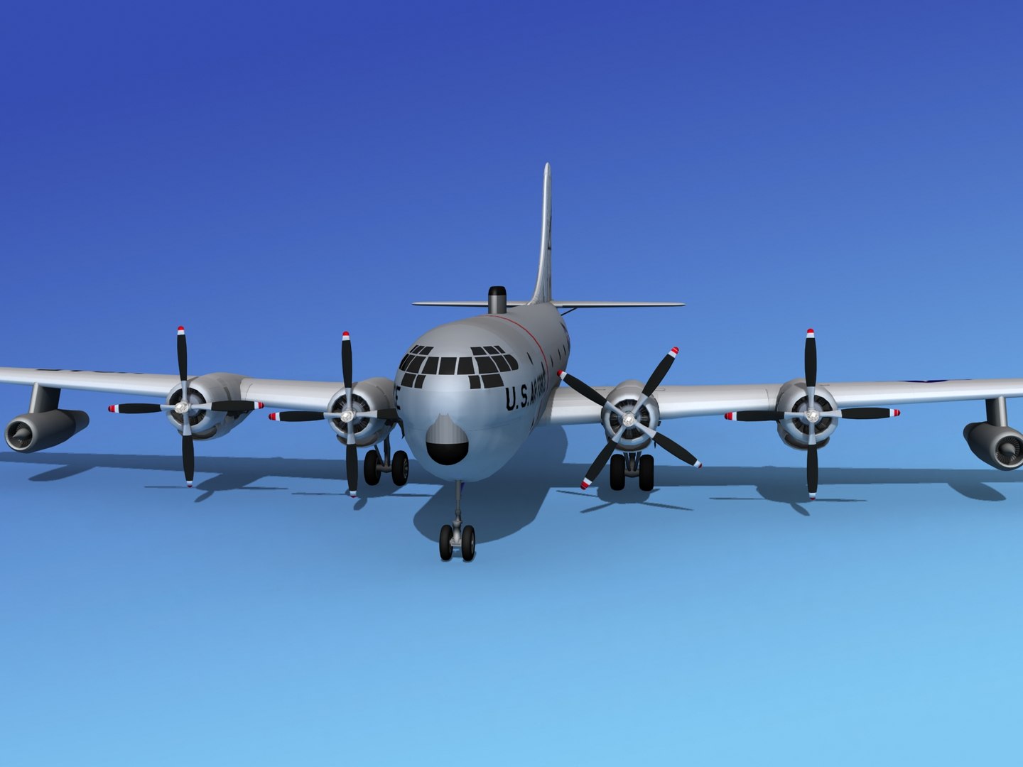 Propellers Tanker Kc-97 Boeing 3d 3ds
