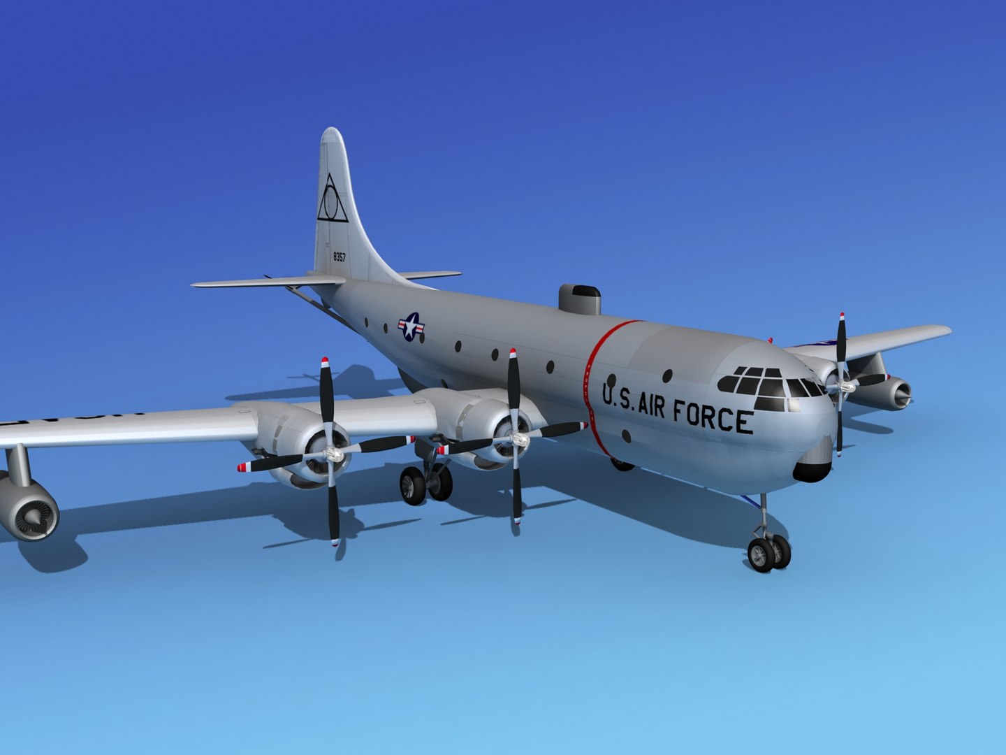 Propellers Tanker Kc-97 Boeing 3d 3ds