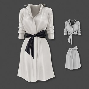 dress belted shirt 3D model