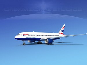 3d airline boeing 787-8 787 model