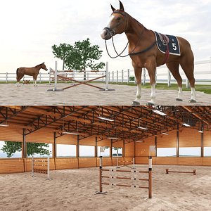 3D Horse Riding Arena Collection model