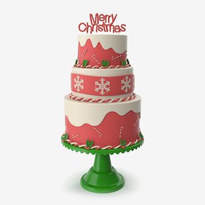 christmas holiday cake 3D model