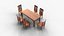 Elegantes Esstisch-Set aus Holz für 6 Personen mit klassischem Stuhl