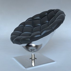 Pod chair quilted leather upholstery