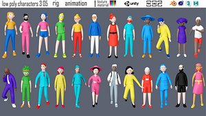 cartoon characters 3 05 3D model