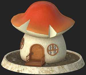 cartoon mushroom house 3D model