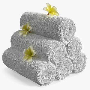 Rolled Facial Towel Stack with Flowers