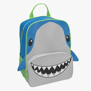 3d model kid backpack shark