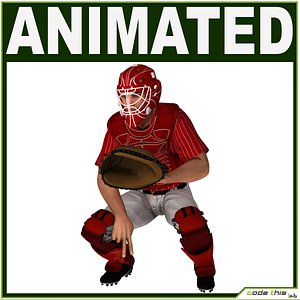 White Baseball Player Hi-poly CGCATCHER