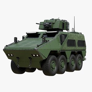 3D model Woodland Green Armored Personnel Carrier APC Military Vehicle