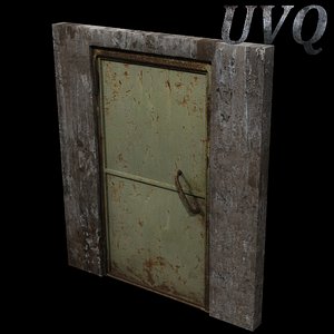 3d model metal door wall