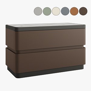 3D Litfad - Modern Faux Leather Nightstand