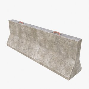 3D Concrete Road Barrier model